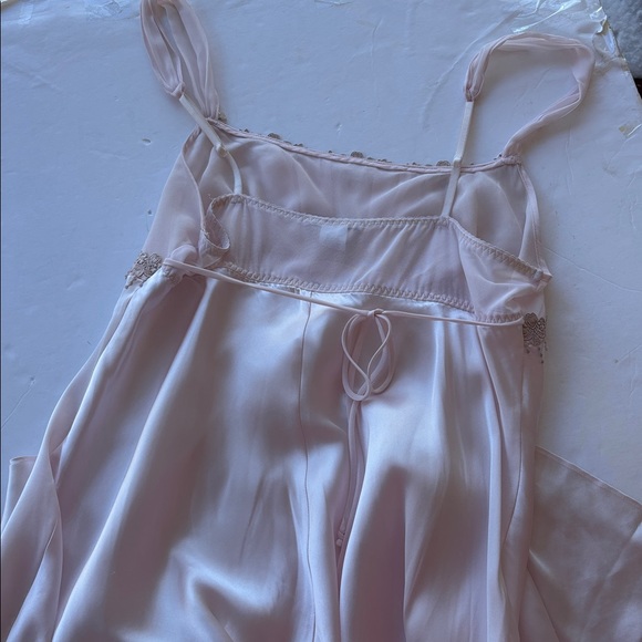 Vintage Y2K Princess Slip Dress Long Maxi Gown Blush Pink Renaissance Girly 90 L - Picture 8 of 17